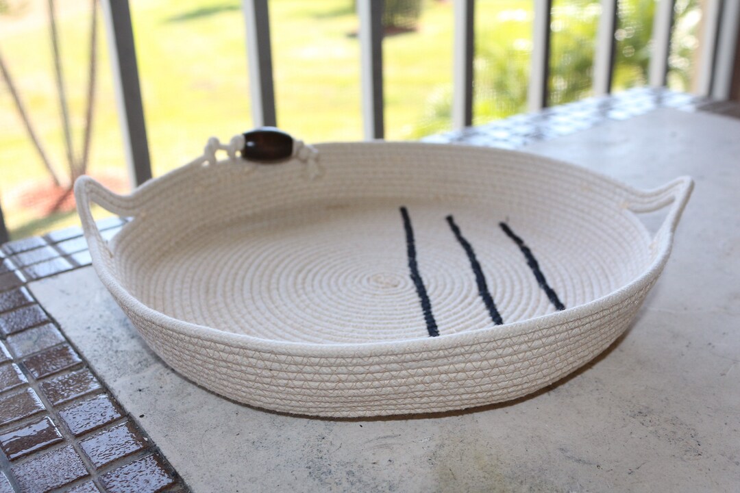 Handmade Rope Tray- Large, Wall Hanging, Storage, Home Décor, Entertain ...