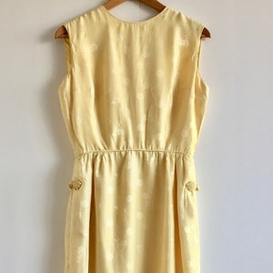 Divine Vintage Silk Yellow Summer Dress, Dress Wedding, Silk dress Cocktail, Bridesmaid Dress, 1950s 1960s Midi Dress, Vintage dresses
