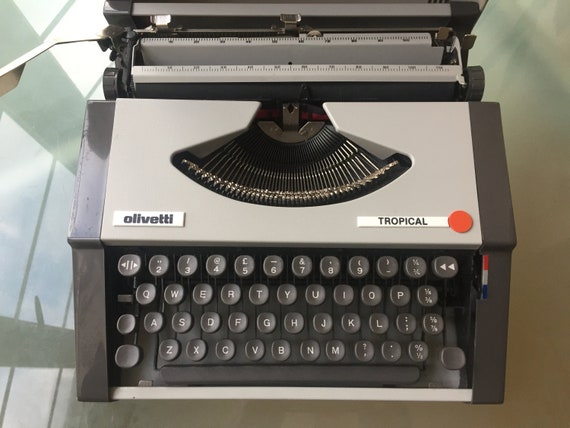Vintage Olivetti Tropical Typewriter, Grey Vintage Typewriter