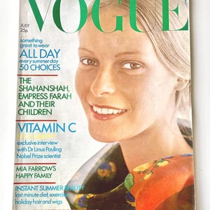 Vintage Vogue Magazine UK July 1971 British Fashion Magazine/Mia Farrow/Patrick Lichfield/Cecil Beaton/Birthday Gift/Rare Vogue/1970s Vogue