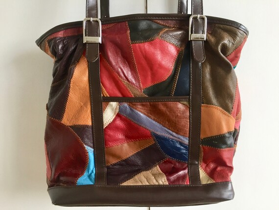 60s 70s patchwork framed handbag