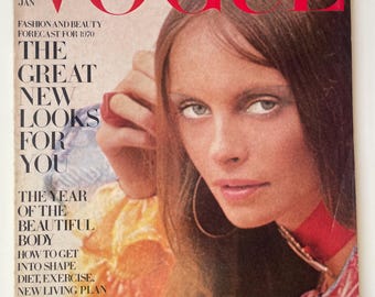 Vintage Vogue Januar 1970 Magazin • Kultige Modegeschichte Sammlergeschenk