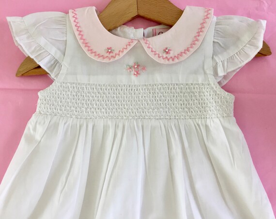 white smocked dress baby
