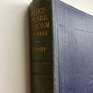 Antikes Buch, Shakespeare Kritik 1919-1935 von Anne Bradby, Vintage Buch, Altes seltenes Buch, Antikes Buch für Büchersammler, Vintage 40er Jahre