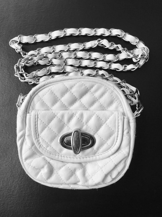 Real Leather Quilted Small Black Crossbody Purse With Leather And Silver  Chain Strap For Women