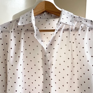 Chemise Boutonnée Femme JCPenny Marine à Pois Verts - Taille S, Coton