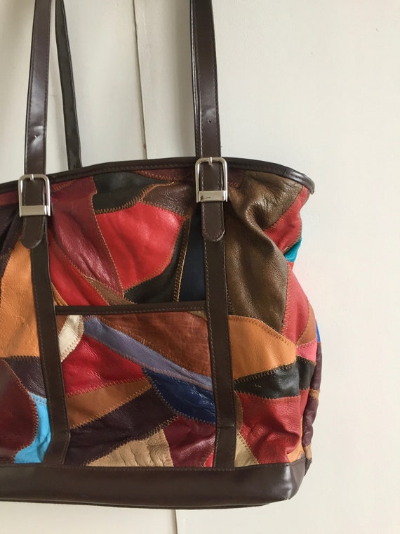 Beautiful Patchwork Handbag Multicolour Shoulder … - image 7