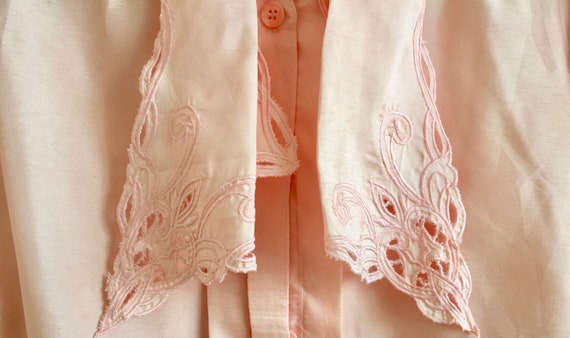 Vintage pink shirt with puff sleeves and supersiz… - image 10