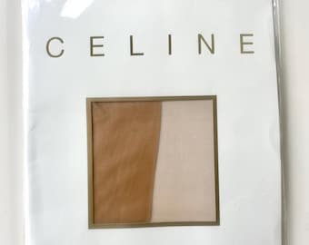 Vintage Céline Deadstock transparente Strumpfhose • Versiegelte Designer Strumpfwaren • Braut & besondere Luxus Legwear