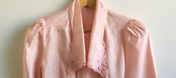 Vintage pink shirt with puff sleeves and supersiz… - image 3