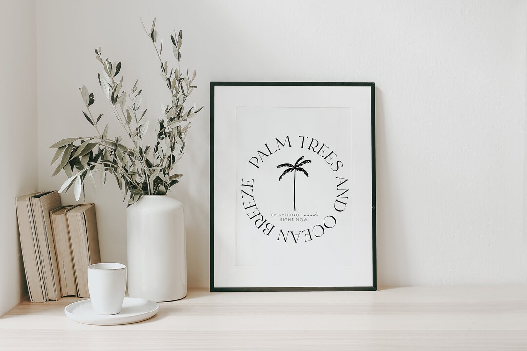 Print Palm Poster Spruch Palm Palme Ocean Urlaub Etsy