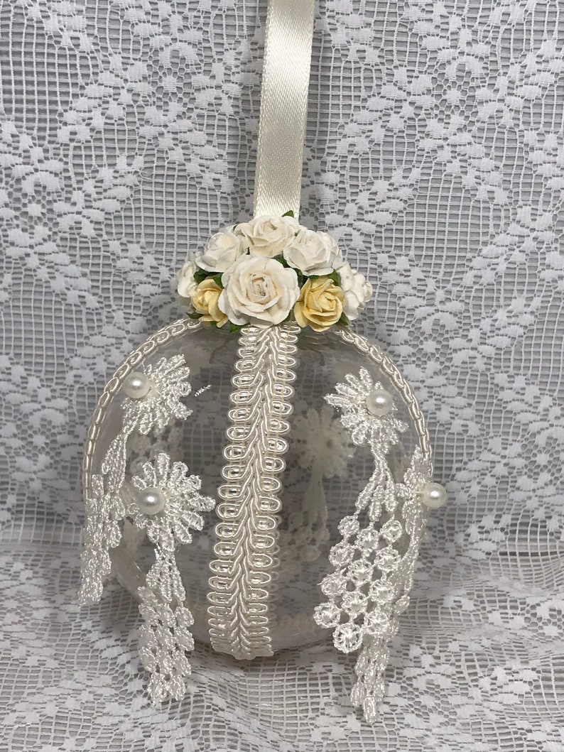Ivory OrnamentsChristmas Wedding Keepsakes White Roses Etsy