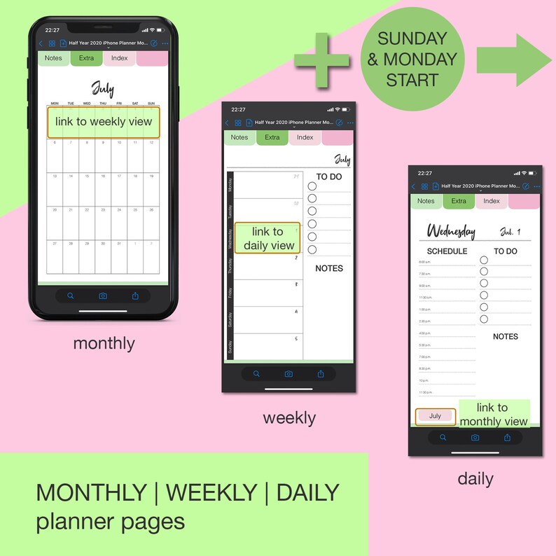 IPhone Planner 2020 monthly planner Notability planner Etsy