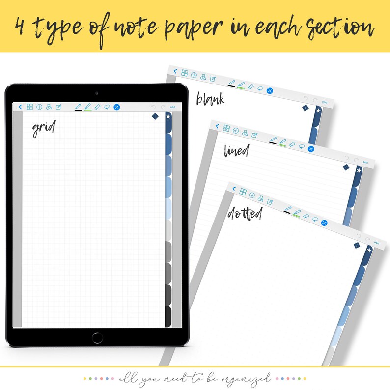 Digital Notebook Ipad Goodnotes 10 Tabs Student Digital Etsy