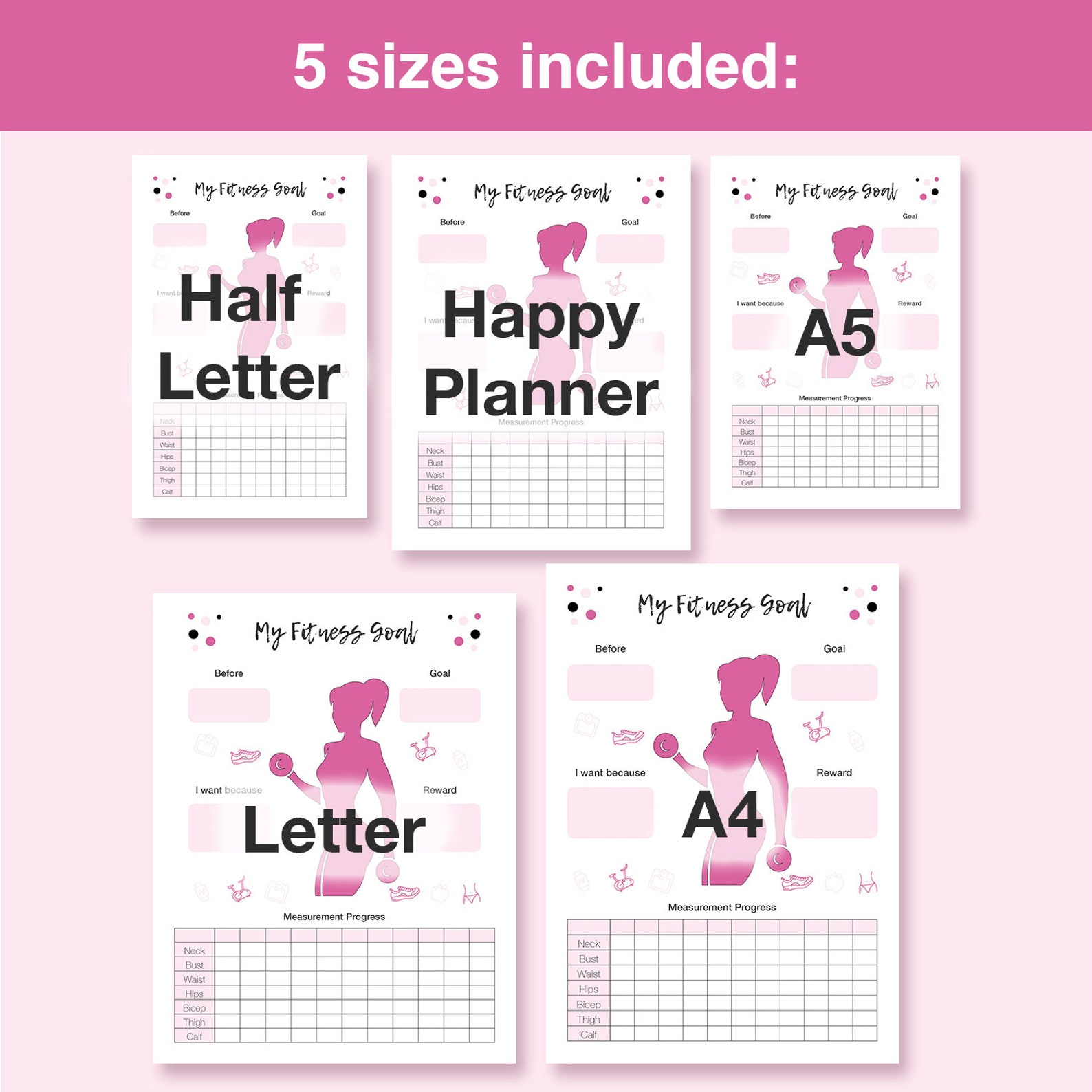 Happy Planner Fitness Printable Weight Loss Track A5 Planner Etsy