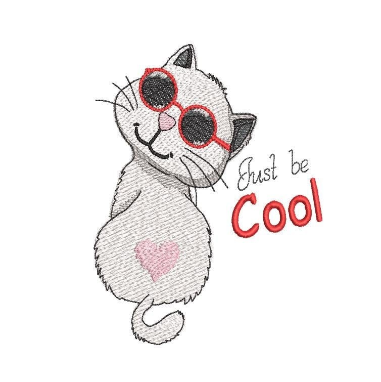 Just be cool  embroidery file for machine embroidery