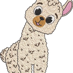 Lucy the llama - embroidery design for machine embroidery