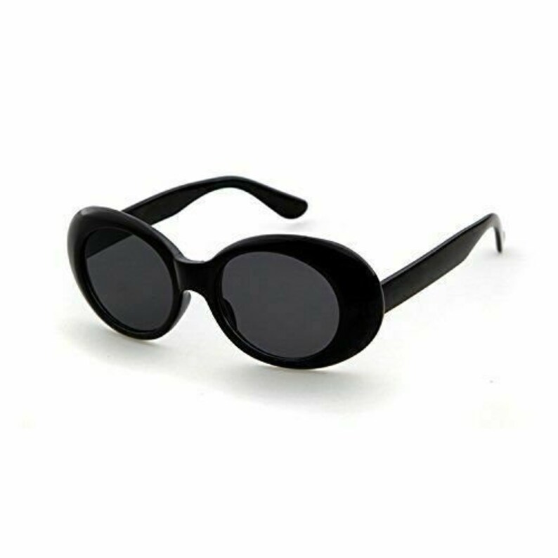 Black Bold Retro Oval Mod Thick Frame Sunglasses Clout Goggles Etsy