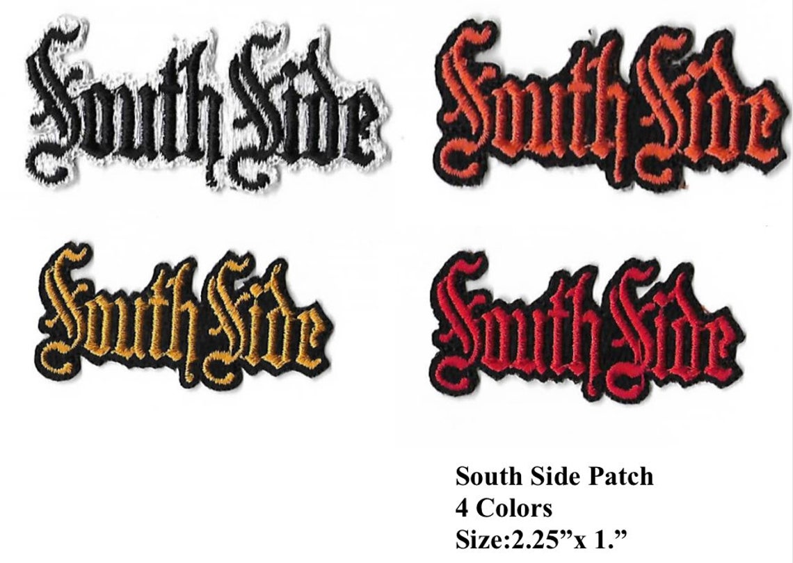 South Side Southside Old English Letters Small Patch Size | Etsy