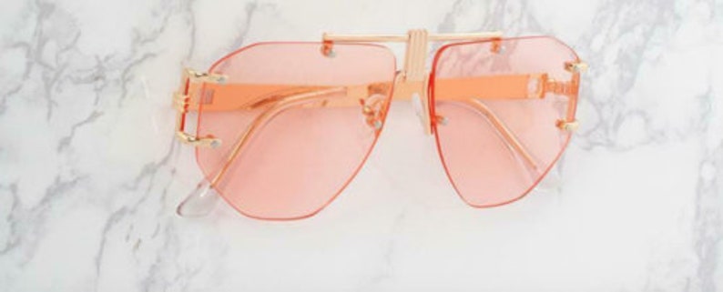Aviator Sunglasses Rimless Metal Frame