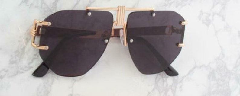 Aviator Sunglasses Rimless Metal Frame