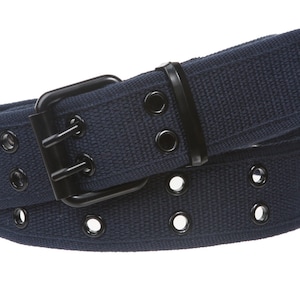 Camouflage Double Row Grommet Belt Sizes M L XL 2 Hole Canvas Web Stud Military Biker Punk Rock Goth Emo