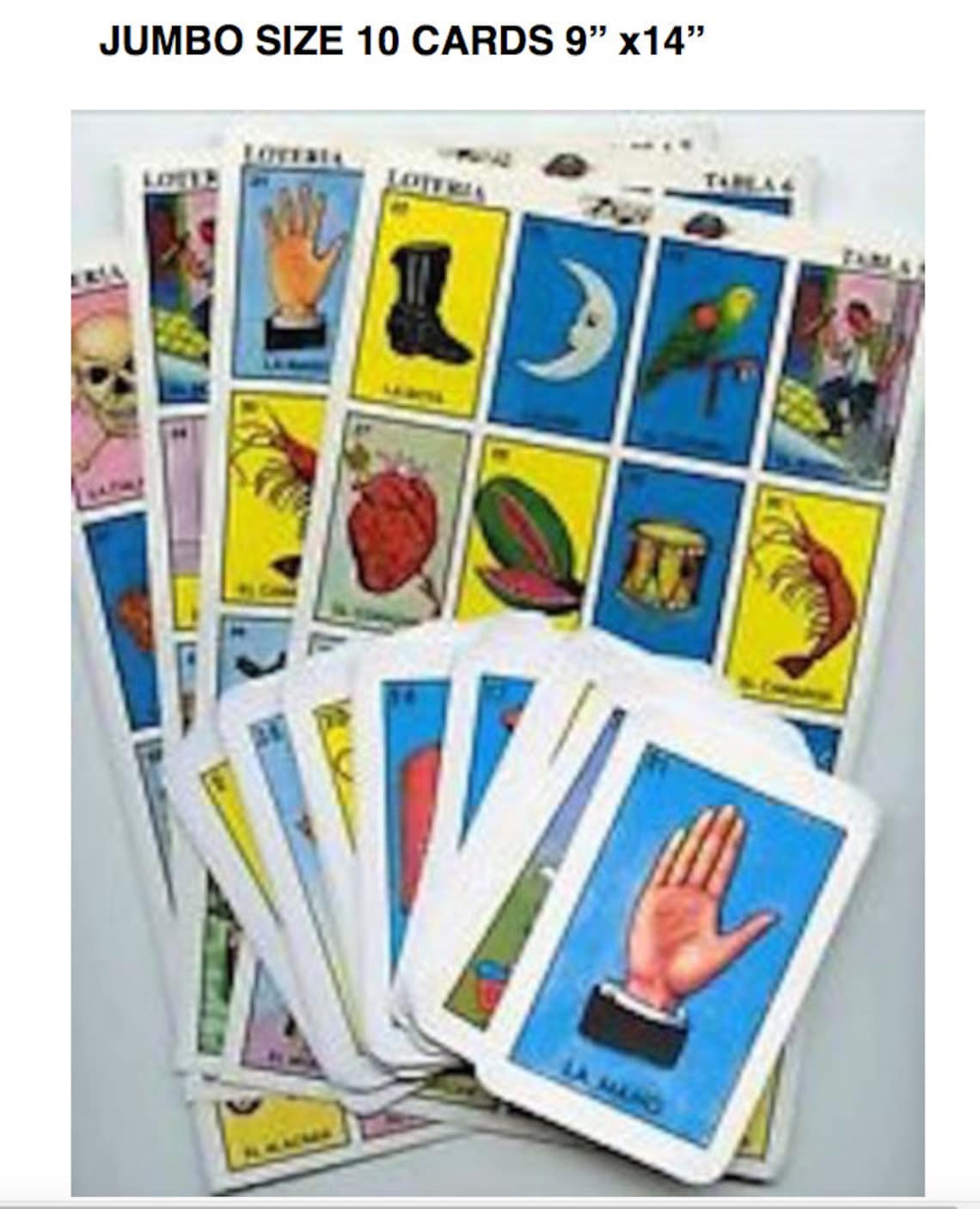Loteria JUMBO CARD Don Clemente 10 Large Boards 54 Cards Etsy