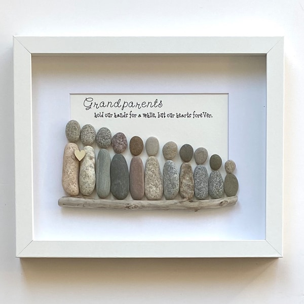 Famille de galets grand-parents personnalisés