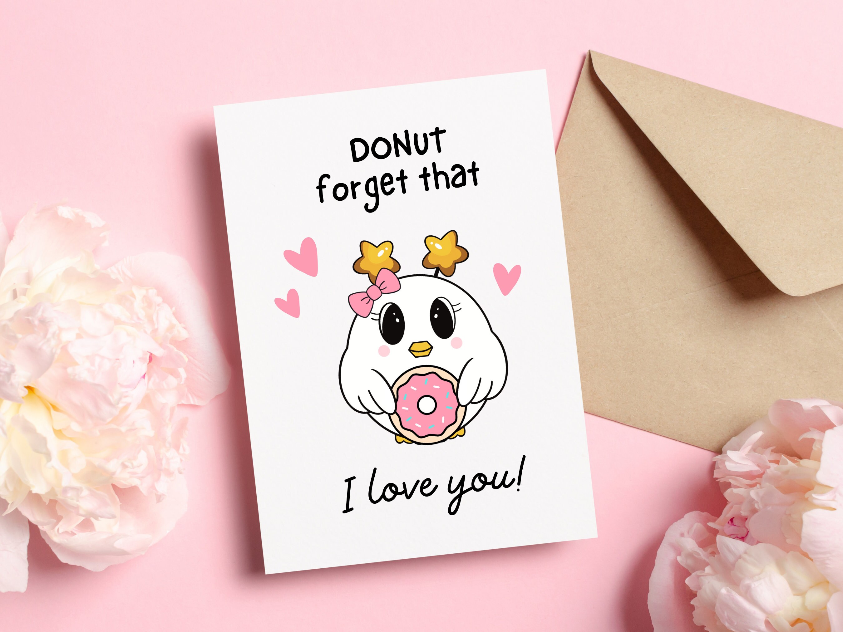 DONUT Forget That I Love You, Printable Card, Printable Love Card ...