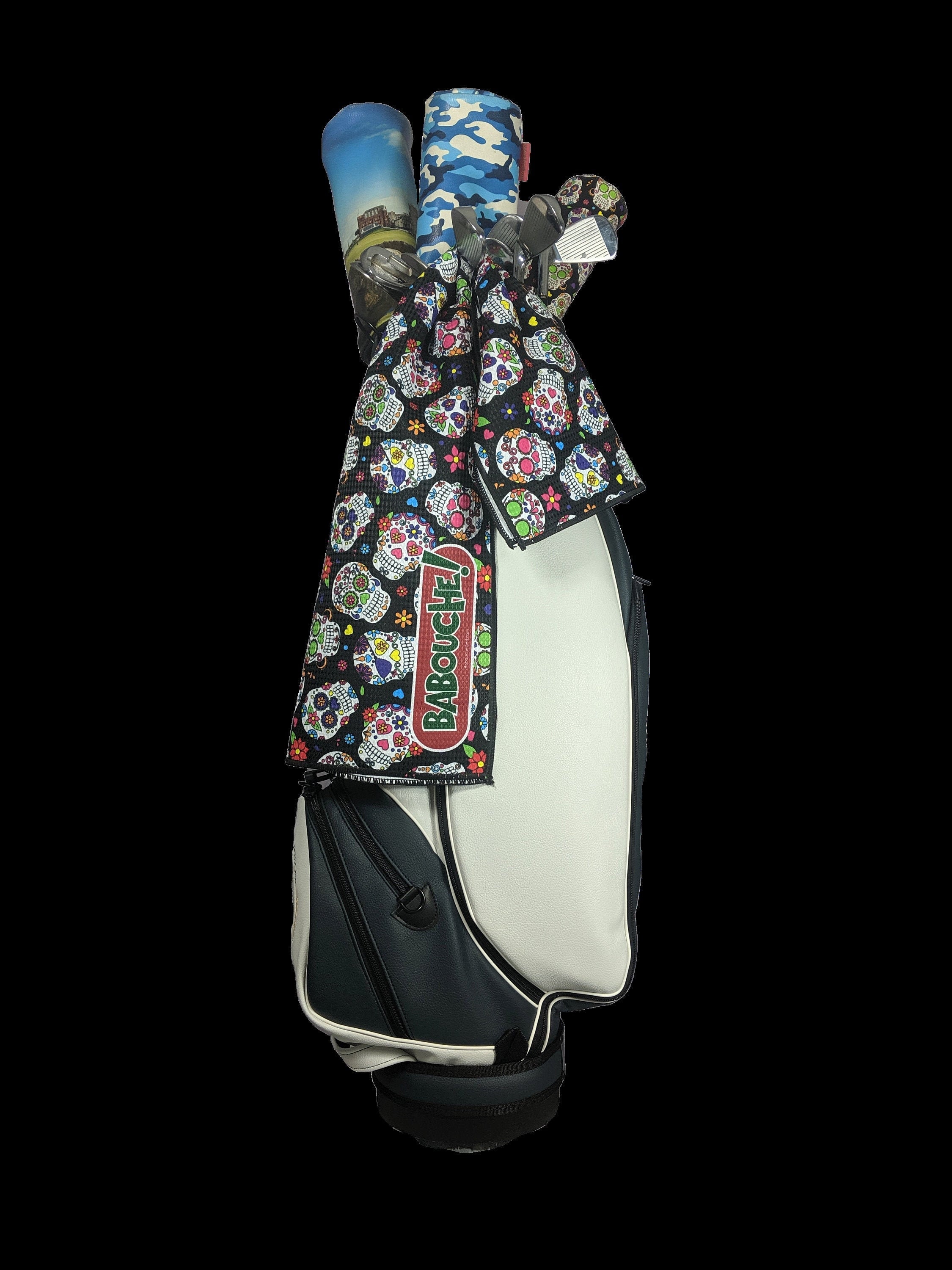 Sugar Skulls Golf Towel Large Colourful Microfibre Golf Bag Towel 96cm