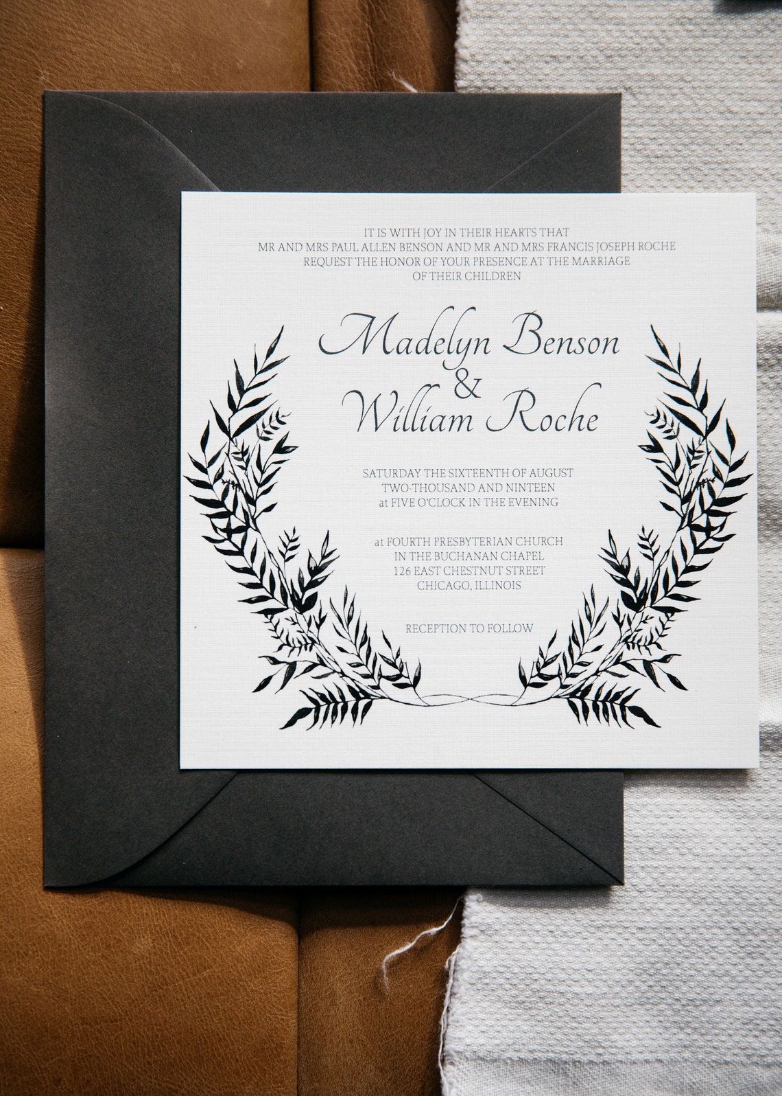 Classic 5x5 Wedding Invitation Template, INSTANT DOWNLOAD, With Photo
