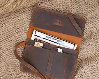 Personalized Leather Tobacco Pouch: Handmade Rolling Tobacco Case