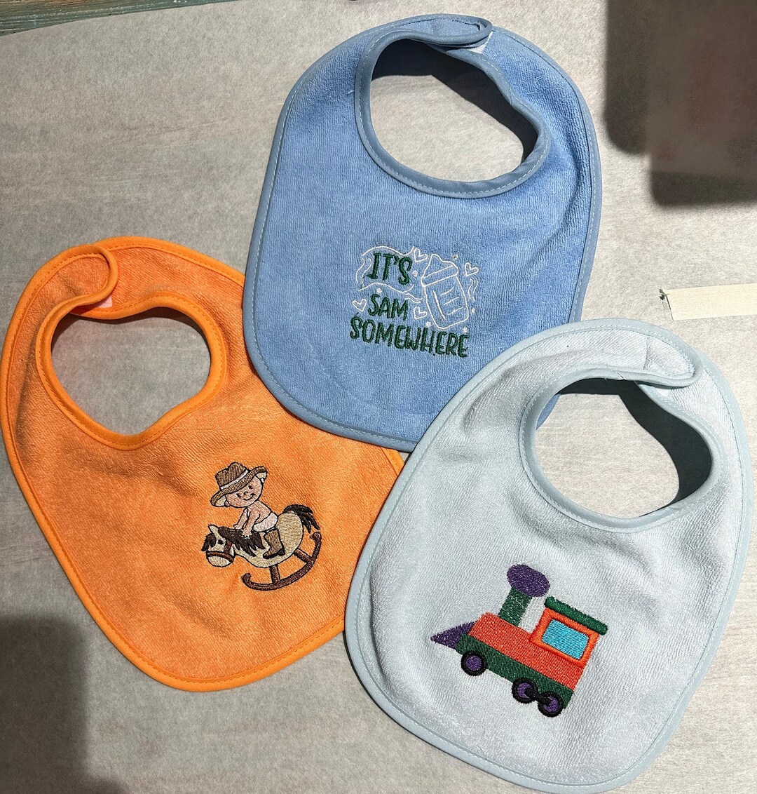 3 Custom Terry Cloth Bibs Etsy