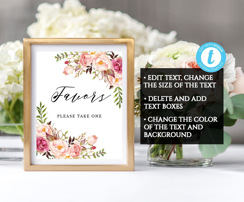 custom wedding quote floral wedding sign custom print templett INSTANT DOWNLOAD rustic custom sign Custom wedding sign template