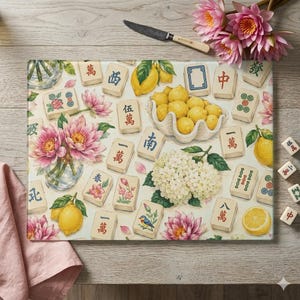 Kustcitron Mahjong Snack Brädspelskväll Charkuterifat Värdinnapresent Mahjongälskare Födelsedagspresentidé Mahjong Bordsdekoration Ostbricka bild 2