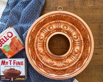 Vintage Copper Jell-O Mold, Dessert Mold for Pudding or Custard, Kitchen Wall Decor Idea, Gift for Copper Mold Collector, Retro Kitchenware
