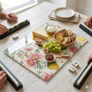 Kustcitron Mahjong Snack Brädspelskväll Charkuterifat Värdinnapresent Mahjongälskare Födelsedagspresentidé Mahjong Bordsdekoration Ostbricka bild 5
