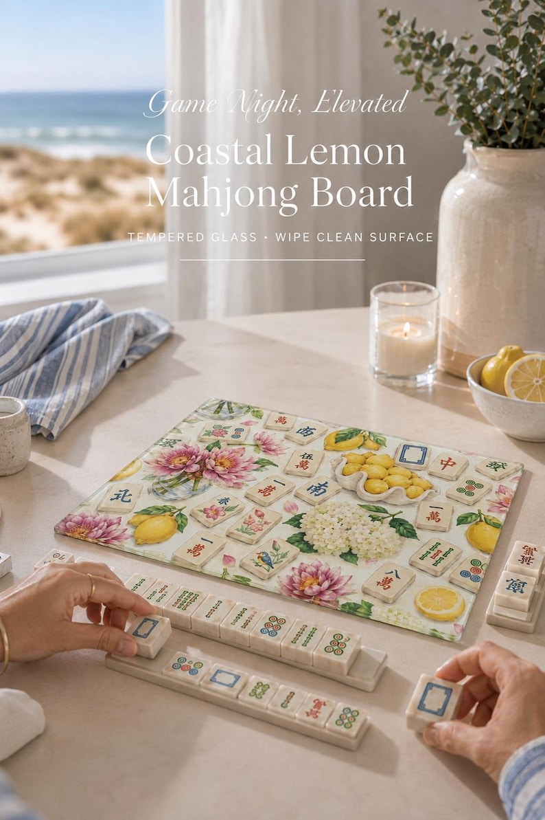 Kustcitron Mahjong Snack Brädspelskväll Charkuterifat Värdinnapresent Mahjongälskare Födelsedagspresentidé Mahjong Bordsdekoration Ostbricka bild 3