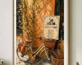 Väggkonst för italiensk cocktail, café, present till resenär, gatukonst, idé för barvagnsdekor, sommarväggkonst för kök