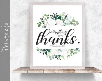 Bedankt bloemen bijbelvers Art Print (digitale download)