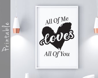 Tutto di me ama tutti voi regalo di nozze stampabile, regalo di anniversario