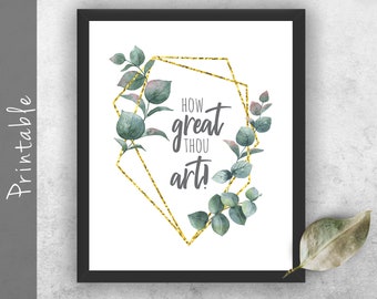 How Great Thou Art Christian Wall Art, Hymn Printable