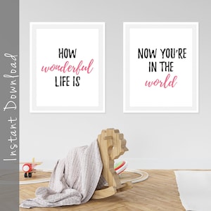 How Wonderful Life Is Now You&#39;re In The World Nursery Decor, Printable Elton John Your Song Lyrics