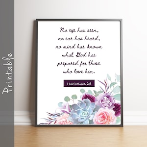 No Eye Has Seen... What God Has Prepared For Those Who Love Him 1 Corinthians 2 9 Printable Scripture Art