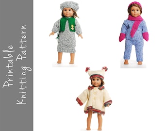 Doll Clothing Knitting Pattern Winter Collection Fits American Girl And Other 18 Inch Dolls