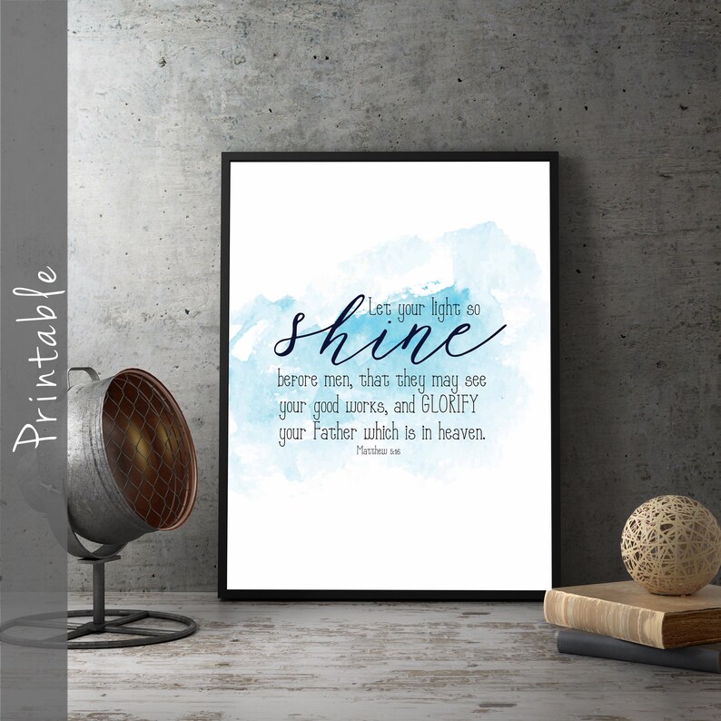 Let Your Light so Shine Before Men Bible Verse Printable - Etsy