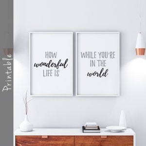 How Wonderful Life Is While You&#39;re In The World Printable Wedding Gift, Elton John Song Lyrics