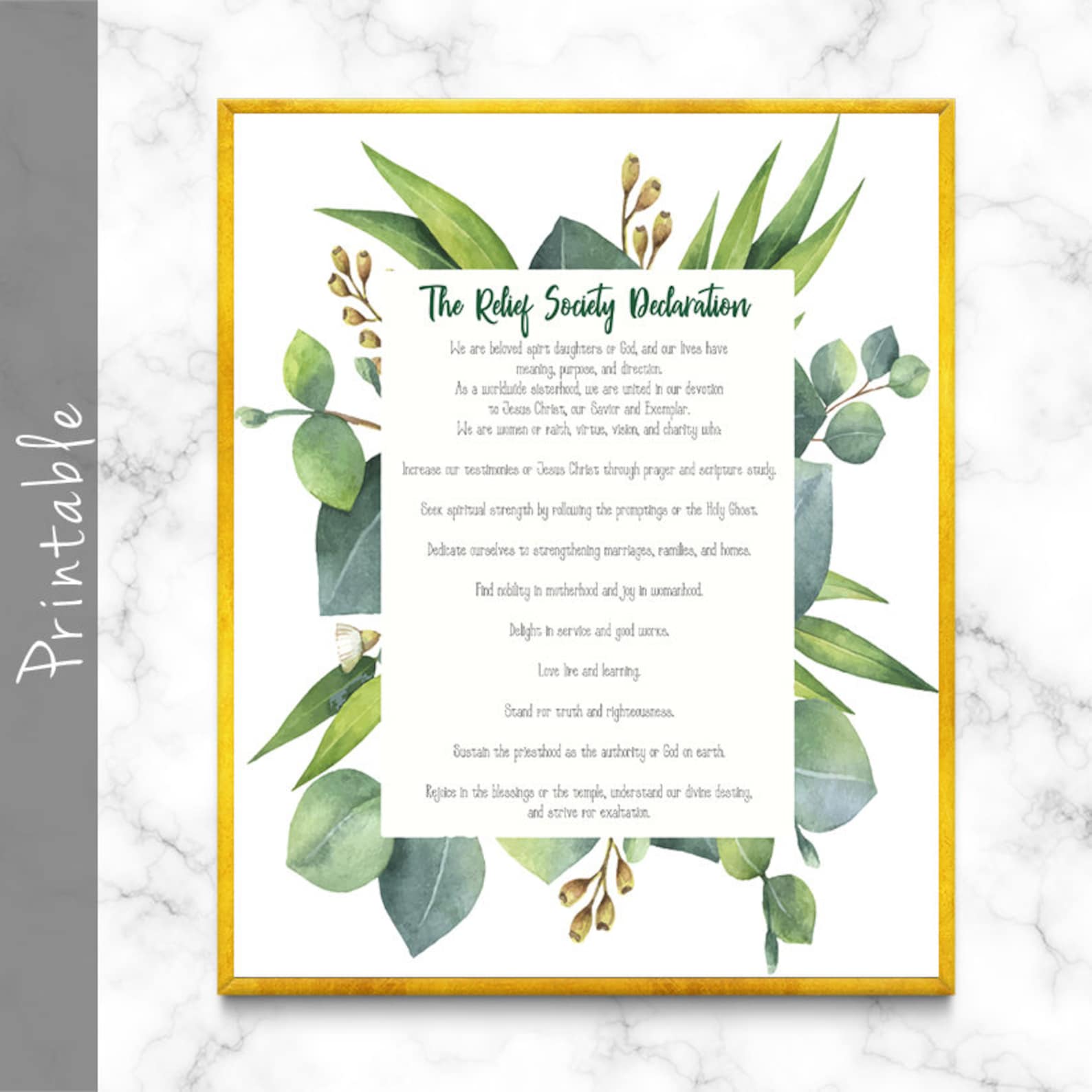 Relief Society Declaration and Purpose LDS Printable Poster | Etsy