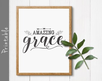 Amazing Grace Printable Wall Art Christian Art | Etsy