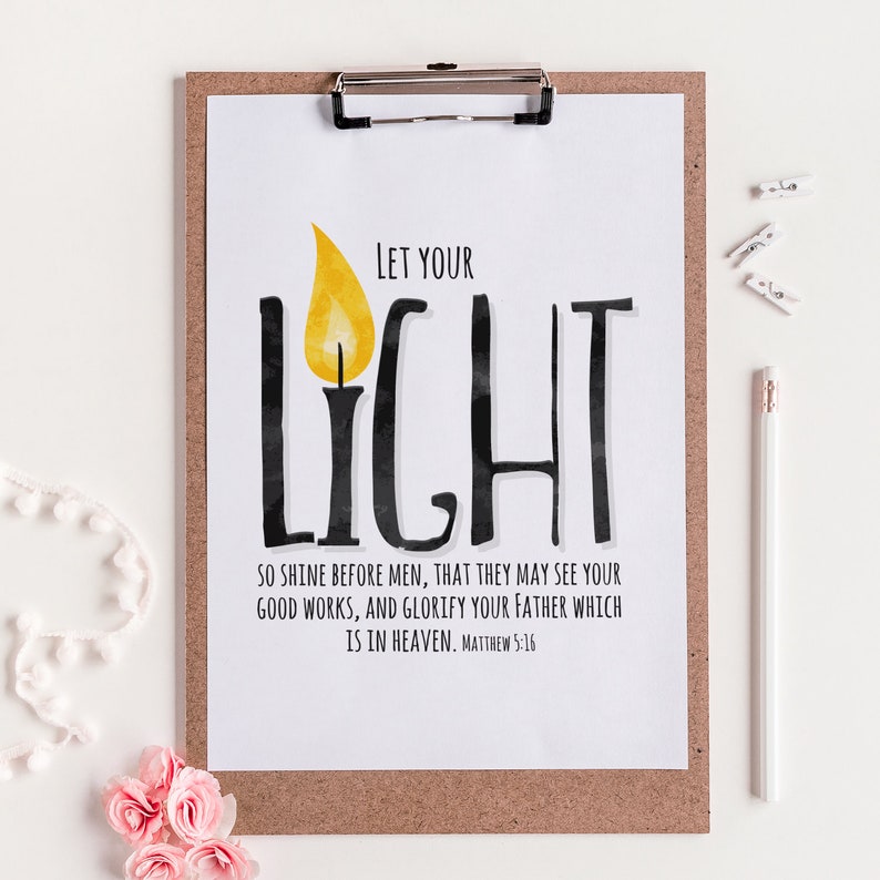 Let Your Light Shine Before Men Bible Verse Printable - Etsy